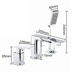 Frap Смеситель на борт ванны H46 F1146 хром – фотография-4
