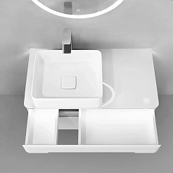 Jorno Тумба под раковину Shine 90 подвесная белая Shi.01.90/P/W – фотография-2