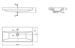 Equil Тумба с раковиной Eltoro 80 2 ящика напольная черный софт – фотография-4