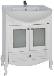 ASB-Woodline Тумба под раковину Флоренция 65 витраж белый/патина серебро – фотография-1