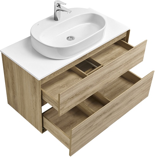 Акватон Тумба под раковину Либерти 100 дуб эльвезия – фотография-14