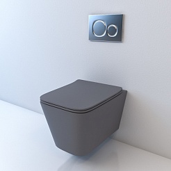 Esbano Унитаз Gartez подвесной безободковый серый матовый – фотография-2