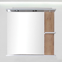 ASB-Mebel Зеркало Альпина 80 белое/дуб золотой – фотография-3