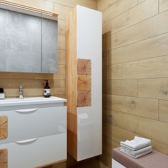 Бриклаер Пенал подвесной Форест 35 R белый/дуб золотой – фотография-5