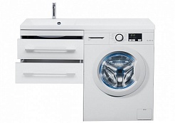 Aquanet Тумба с раковиной Верона 120 L подвесная белая – фотография-8