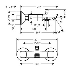 Hansgrohe Смеситель Logis 71243000 для ванны с душем – фотография-2