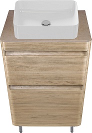 Style Line Мебель для ванной напольная Атлантика 60, ясень перламутр, столешница MI01 – фотография-2