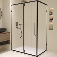 RGW Душевой уголок Classic CL-46B 90x70 профиль черный стекло прозрачное