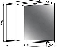 Ceruttispa Зеркало-шкаф Ломбардия 65 левый – фотография-2