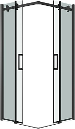 Grossman  Душевой уголок Classic 90x90x195 квадратный профиль черный матовый стекло прозрачное – фотография-2