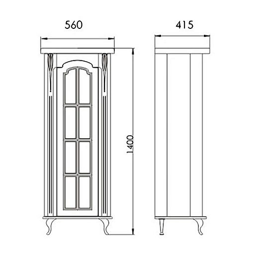 Атолл Шкаф-пенал "Бисмарк 55 К" айвори – картинка-3
