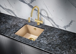 Milacio Мойка кухонная Leon 45 Cuarzo бежевая – фотография-3