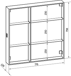 Mixline Зеркальный шкаф Аккорд Женева 80 R белый – фотография-8