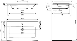 Акватон Мебель для ванной Сохо 75 L подвесная слэйт/галька серая – фотография-21