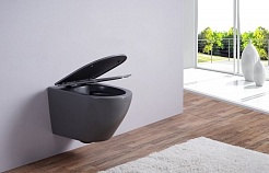 Esbano Унитаз Azalea подвесной безободковый серый матовый – фотография-6