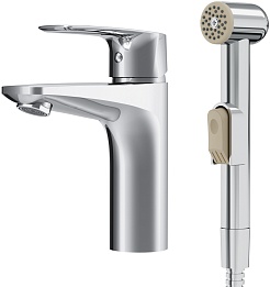 Am.Pm Смеситель для раковины Gem F90A03000 с гигиеническим душем – фотография-1