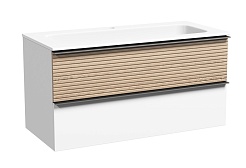 Sancos Тумба под раковину Delta 100 дуб светлый/белый – фотография-1