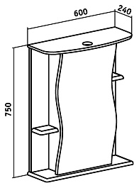 Runo Зеркальный шкаф Лилия 60 – фотография-4