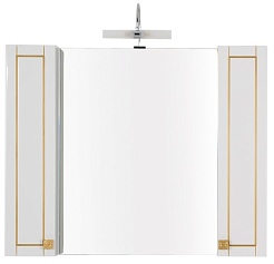 Aquanet Зеркальный шкаф "Честер 105" белый/золото – фотография-4
