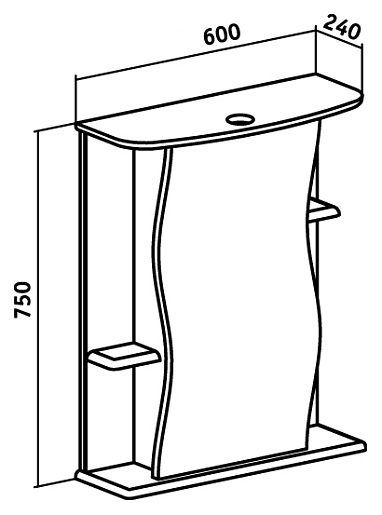 Runo Зеркальный шкаф Лилия 60 – фотография-4