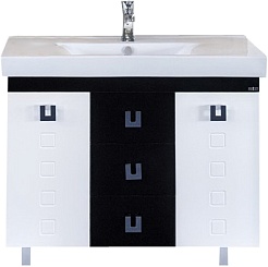 Misty Мебель для ванной Эллада 100 черно-белая – фотография-3