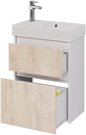 Dreja Тумба под раковину Slim 55 подвесная белая/дуб кантри – фотография-5