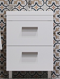 Velvex Тумба с раковиной Orlando 60 белая матовая – фотография-1