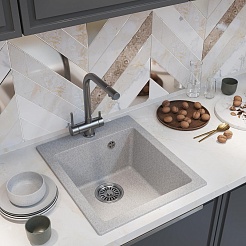 Mixline Мойка кухонная ML-GM14 серая – фотография-4