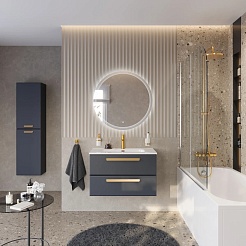 BelBagno Мебель для ванной Eco Cer-N 80 CZR-8095-80 grafito ручки сатиновое золото – фотография-2