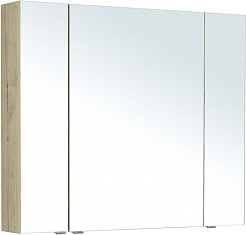 Aquanet Зеркальный шкаф Алвита New 90 дуб веллингтон белый – фотография-1