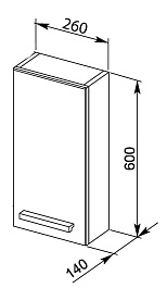 Aquanet Шкаф подвесной к зеркалу "Данте 25" L (156362) – фотография-4