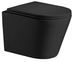 WeltWasser Унитаз подвесной SALZBACH 043 MT-BL черный матовый – фотография-1