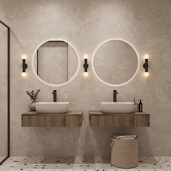 Зов Тумба с раковиной Токио 80 древесина аттик с тумбой – фотография-6