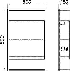 Aqwella Зеркало-шкаф для ванной Сити 50 дуб балтийский – фотография-3