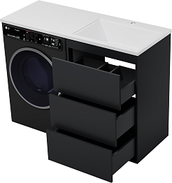 Brevita Мебель для ванной Grafit 120 R под стиральную машину графит – фотография-6