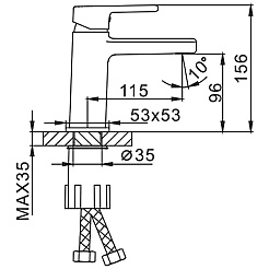 Frap Смеситель для раковины H60 F1060 хром – фотография-2