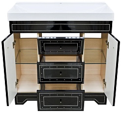 Misty Мебель для ванной Bella 90 черная с кристаллами – фотография-10