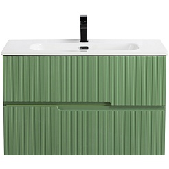 Cezares Тумба с раковиной Duet-N 80 подвесная CZR-8095-80 фисташковый софт – фотография-1