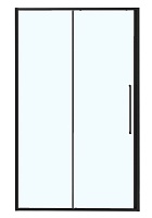 Azario Душевая перегородка Shanghai 110/195 профиль матовый черный стекло прозрачное