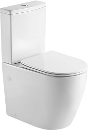 Azario Унитаз-компакт Lumo AZ-1253ST безободковый с бачком с сиденьем микролифт белый – фотография-1