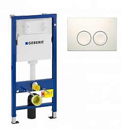 Geberit Инсталляция Duofix 458.103.00.1 UP100 с кнопкой Delta 21 115.125.11.1 белого цвета – фотография-1