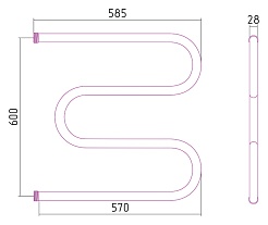 Стилье Полотенцесушитель М-образный 60х60 – фотография-3