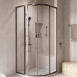 Cezares Душевой уголок Relax 304 RELAX-304-R-2-100-C-GM 100x100 профиль оружейная сталь стекло прозрачное – фотография-8