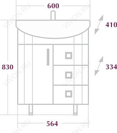 Onika Мебель для ванной Лига 60.15 R – фотография-2