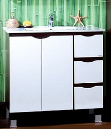 Бриклаер Тумба для умывальника Токио 90 венге/белый – фотография-1