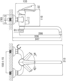 D&K Смеситель "Valerius Rhein DA1363301" универсальный – фотография-3