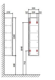 Jorno Шкаф пенал Incline 120 бетон Inc.04.120/P/Bet/JR – фотография-5