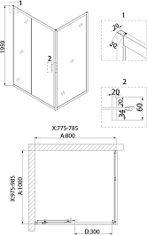 Niagara Душевая дверь в нишу Nova NG-82-8AB – фотография-3