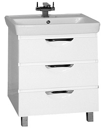 Misty Тумба с раковиной Жасмин 60 белая, эмаль – фотография-1
