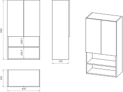 Misty Шкаф подвесной над стиральной машиной Поло 60 дуб галифакс белый/антрацит – фотография-5